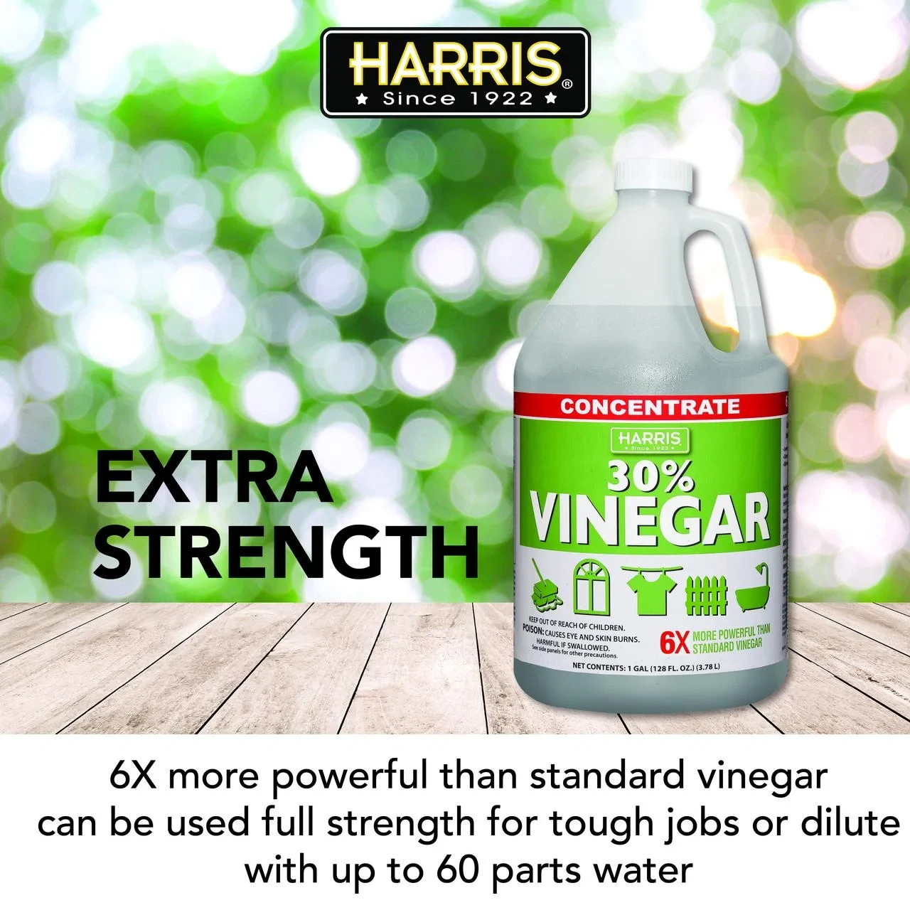 2 Pack Harris 30 Percent Vinegar Concentrated All Purpose Cleaner 1 Gallon Jug