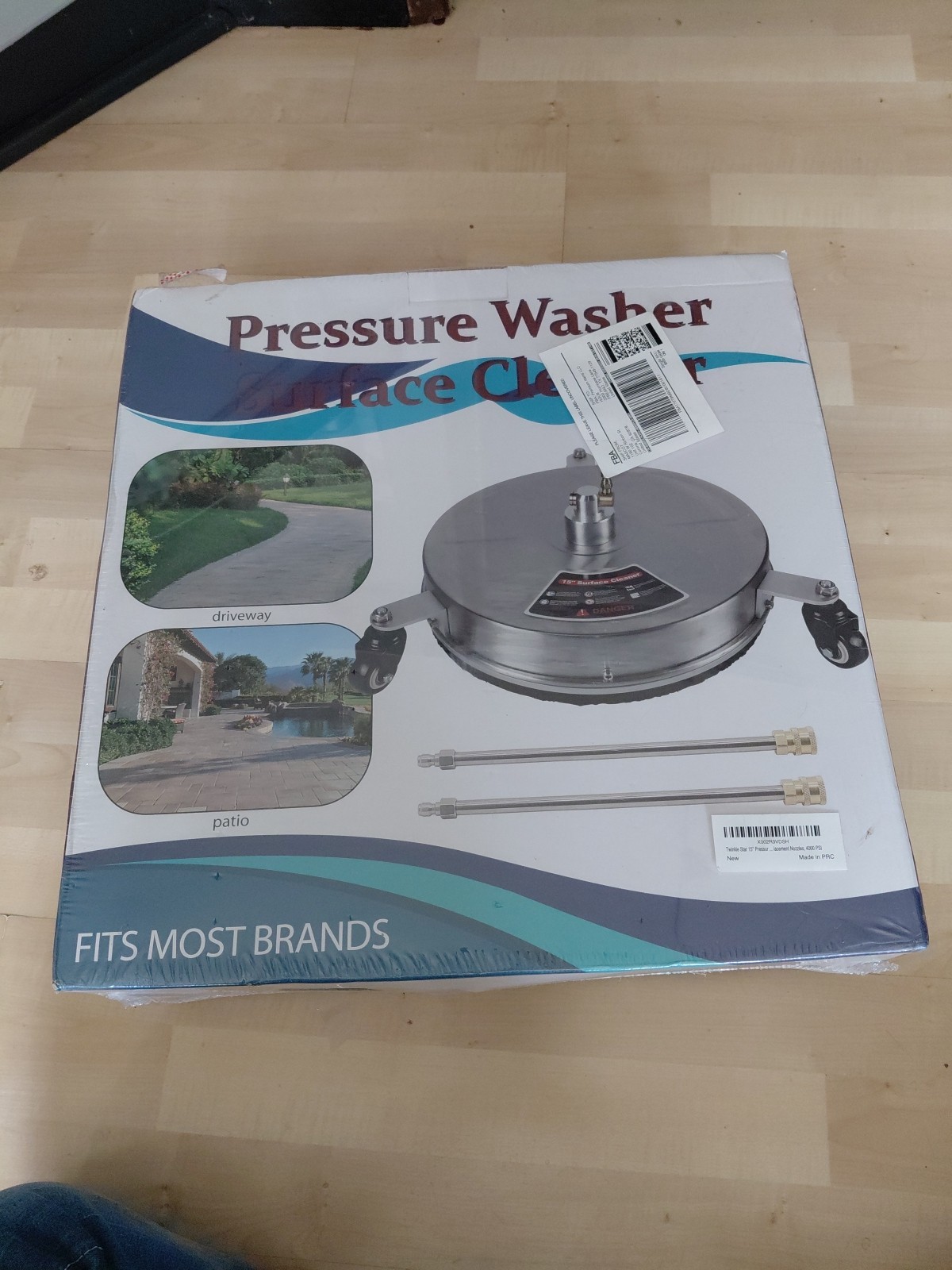 15-inch PressureSurface Cleaner Stainless Steel Surface Cleaner with Wheels NEW