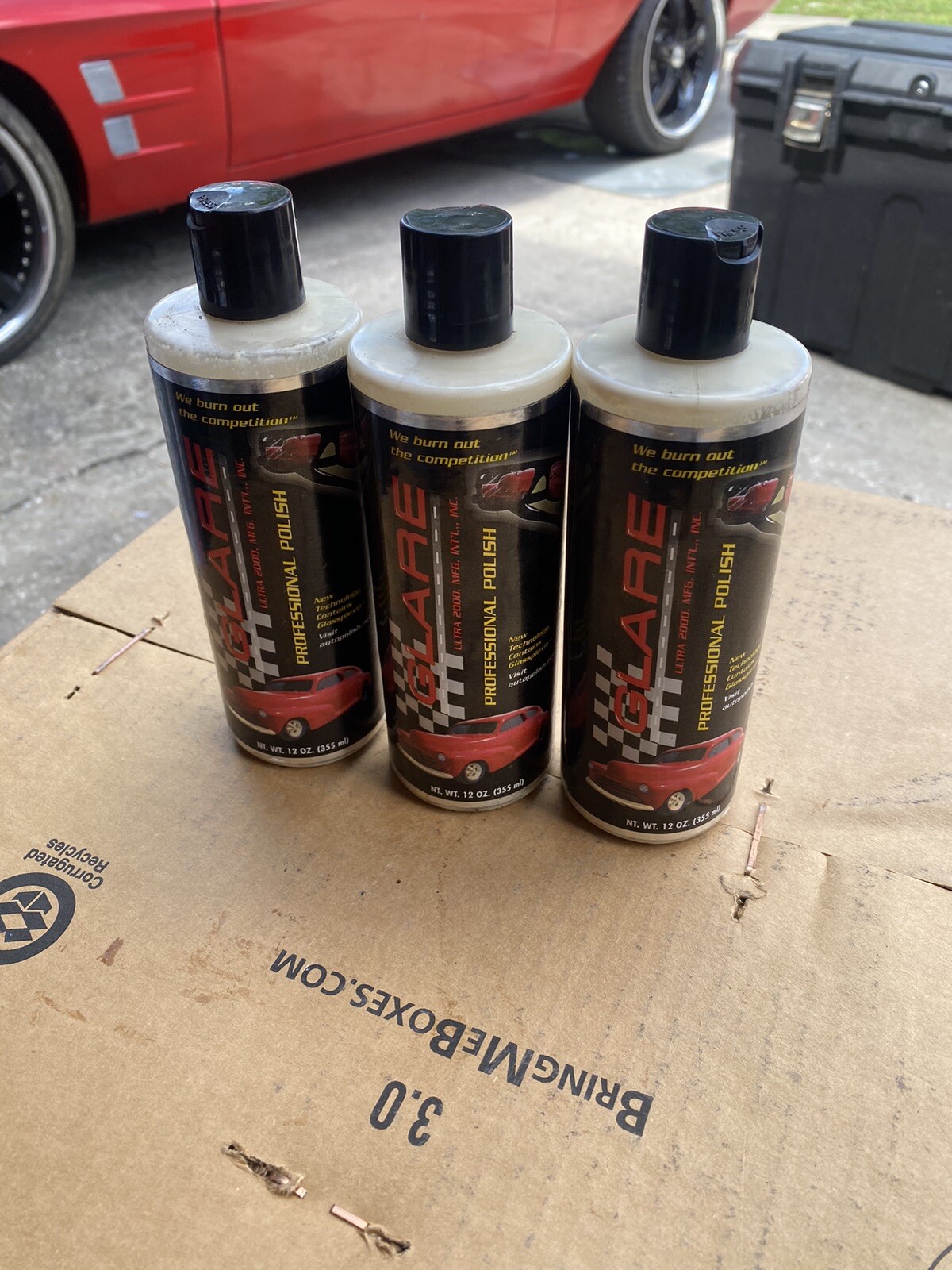 GLARE Ultra 2000 PROFESSIONAL Auto POLISH Wax NOT PESTICIDES 12OZ 3 Bottles Lot