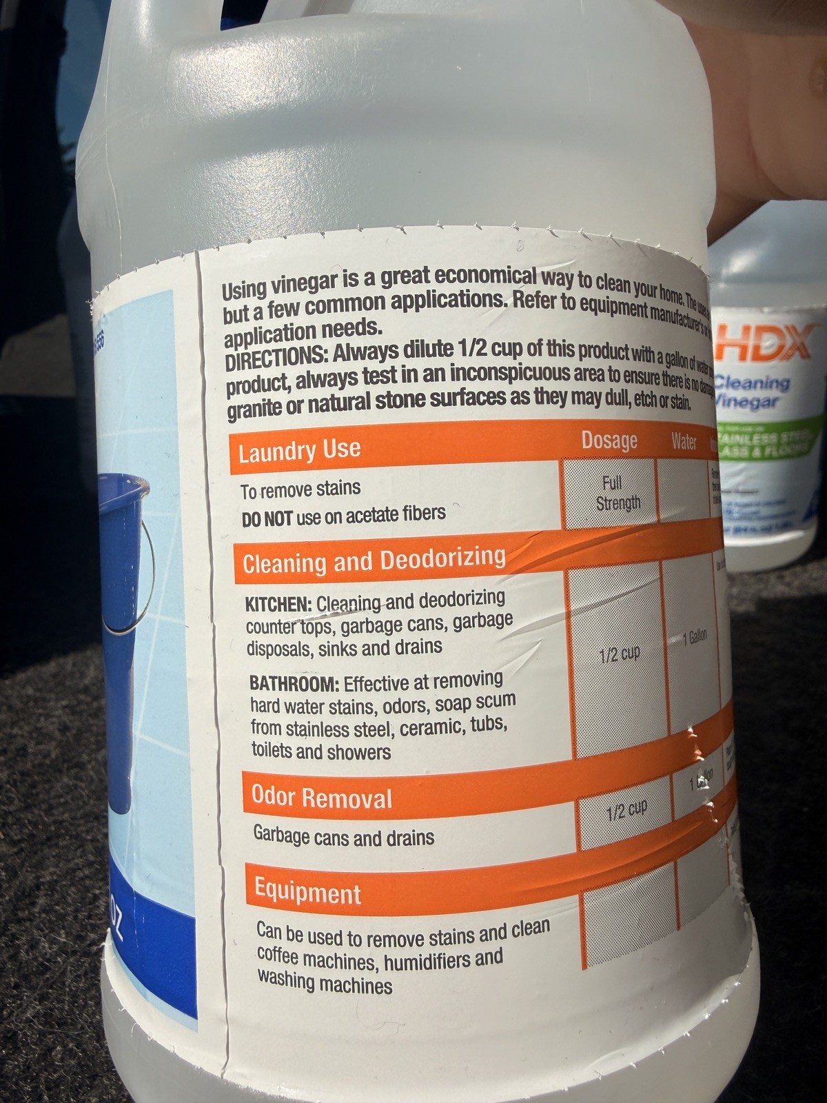 4 PACK HDX Cleaning Vinegar 64 oz Bottles All Natural