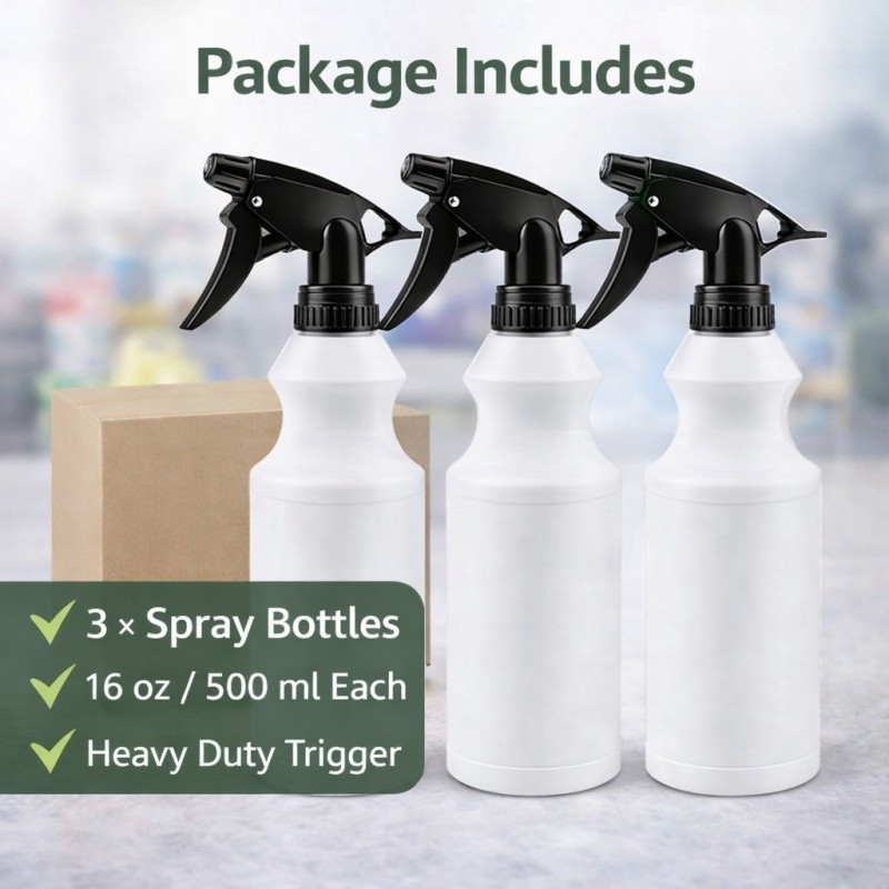 Empty Trigger Spray Bottles 16 OZ Chemical Resistant Heavy Duty Commercial