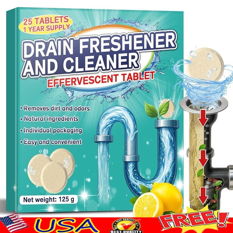 Citrus Foaming Garbage Disposal Cleaner Deodorizer Tablet Natural Lemon Scent US