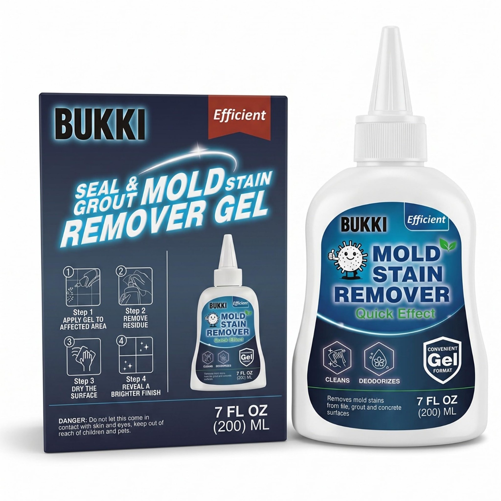 Professional Mold Stain Remover Gel (7 FL OZ) Heavy Duty Thick Gel for Shower