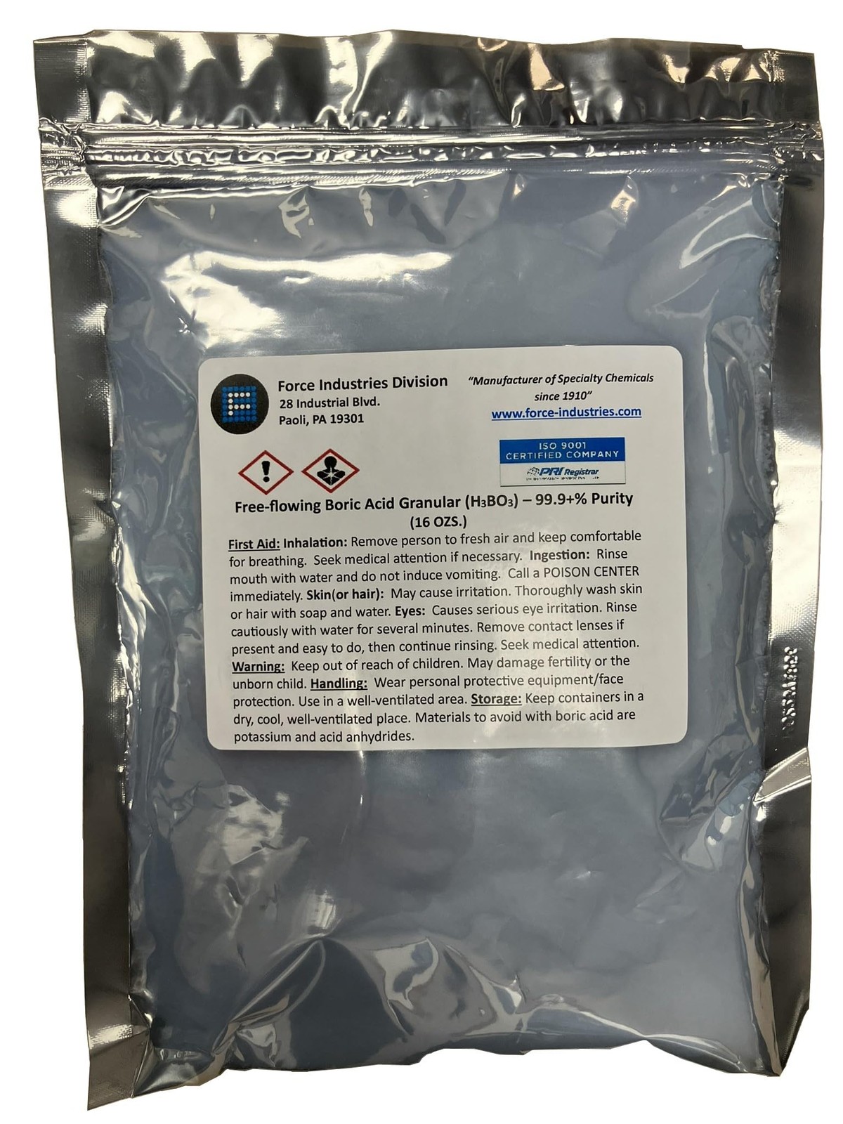 Free-Flowing Boric Acid Granular (16 Ounces)