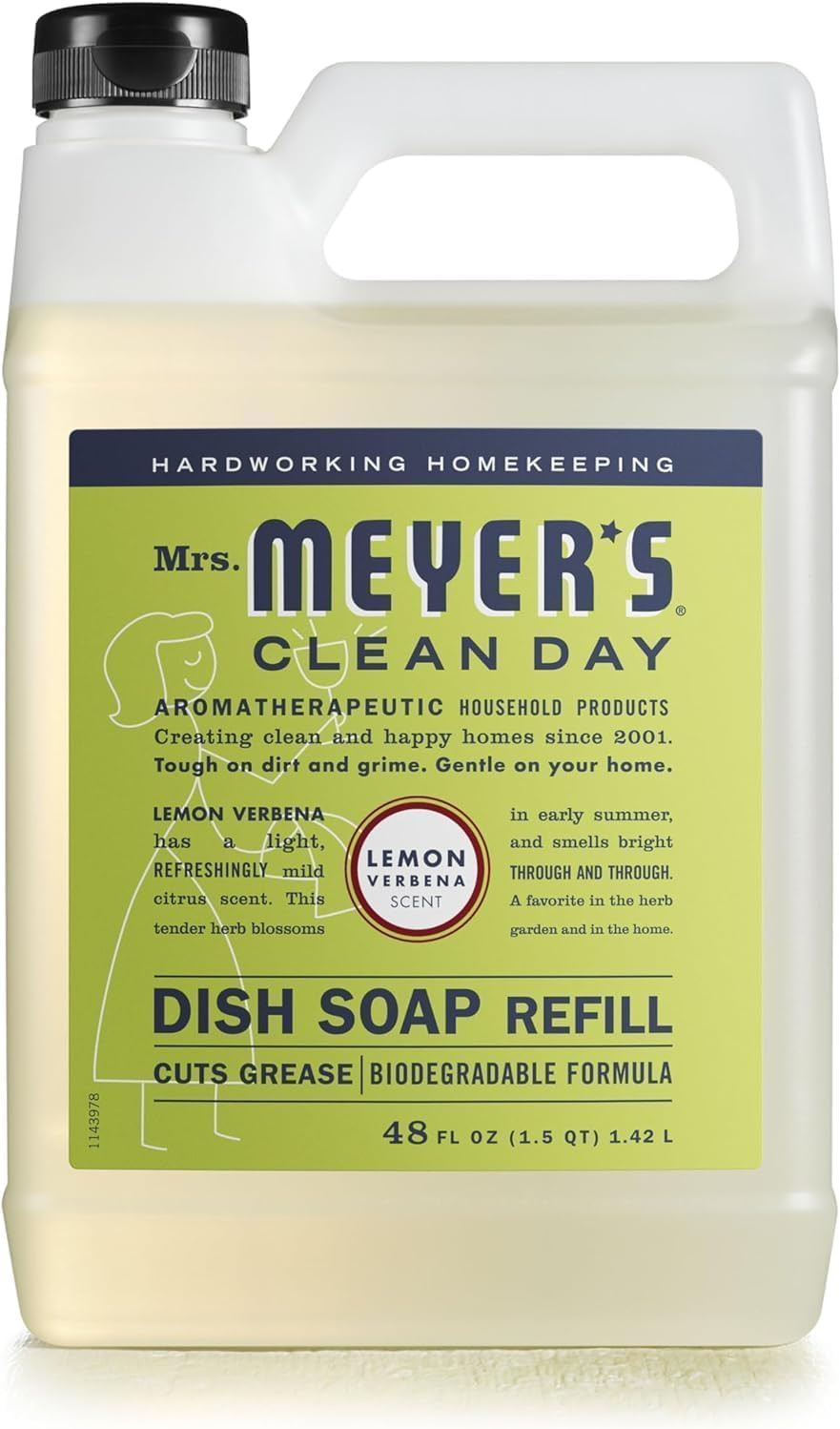 CLEAN DAY Liquid Dish Soap Refill, Lemon Verbena (48 Fl Oz (Pack of 1))