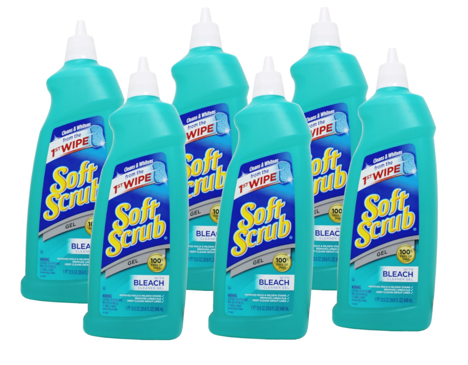 Soft Scrub Gel Cleaner With Bleach Removes Mold Mildew Stains 28.6 oz Pack of 6