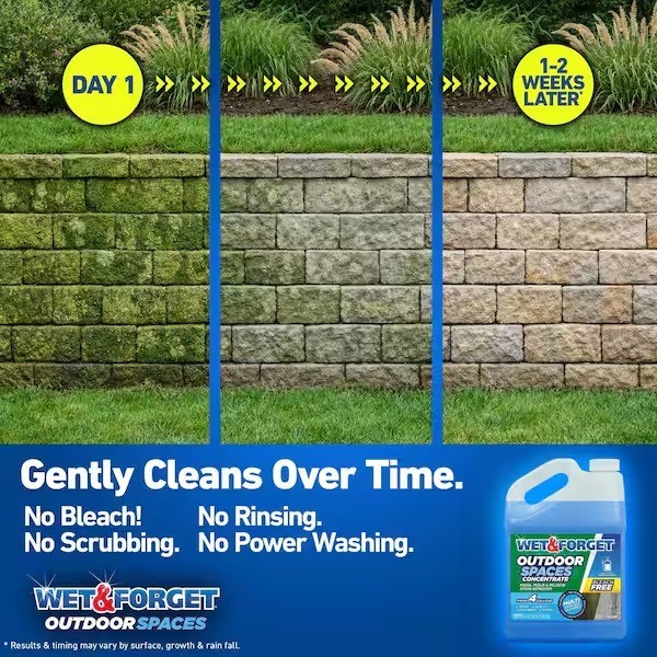 1 Gallon Moss Mold Mildew Stain Remover Concentrate Outdoor Heavy Duty Cleaner