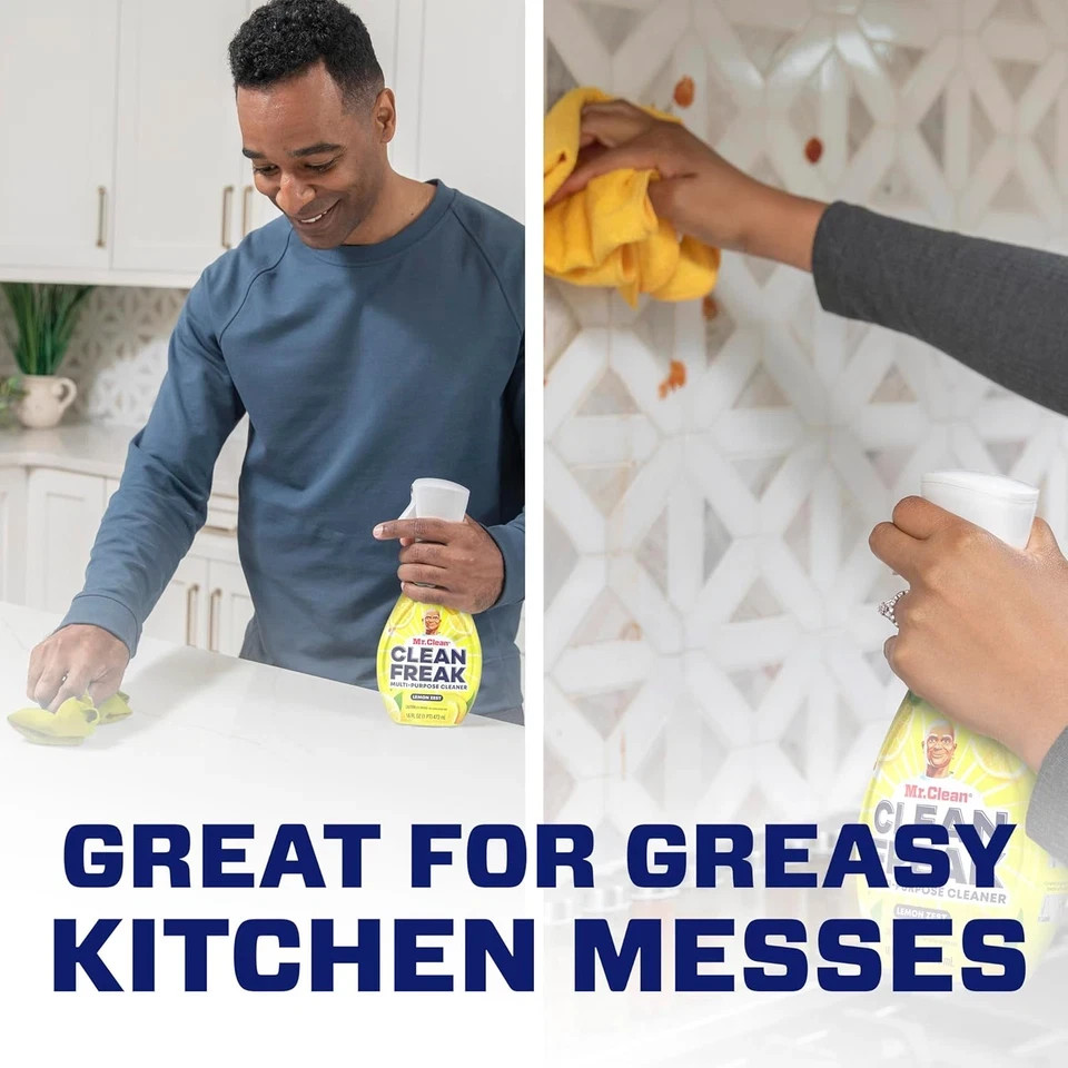 Mr Clean Clean Freak Multi Surface Cleaner Spray Pack of 4 Lemon Zest 16 Fl Oz